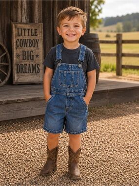GAP Kids Blue Denim Short Overalls
